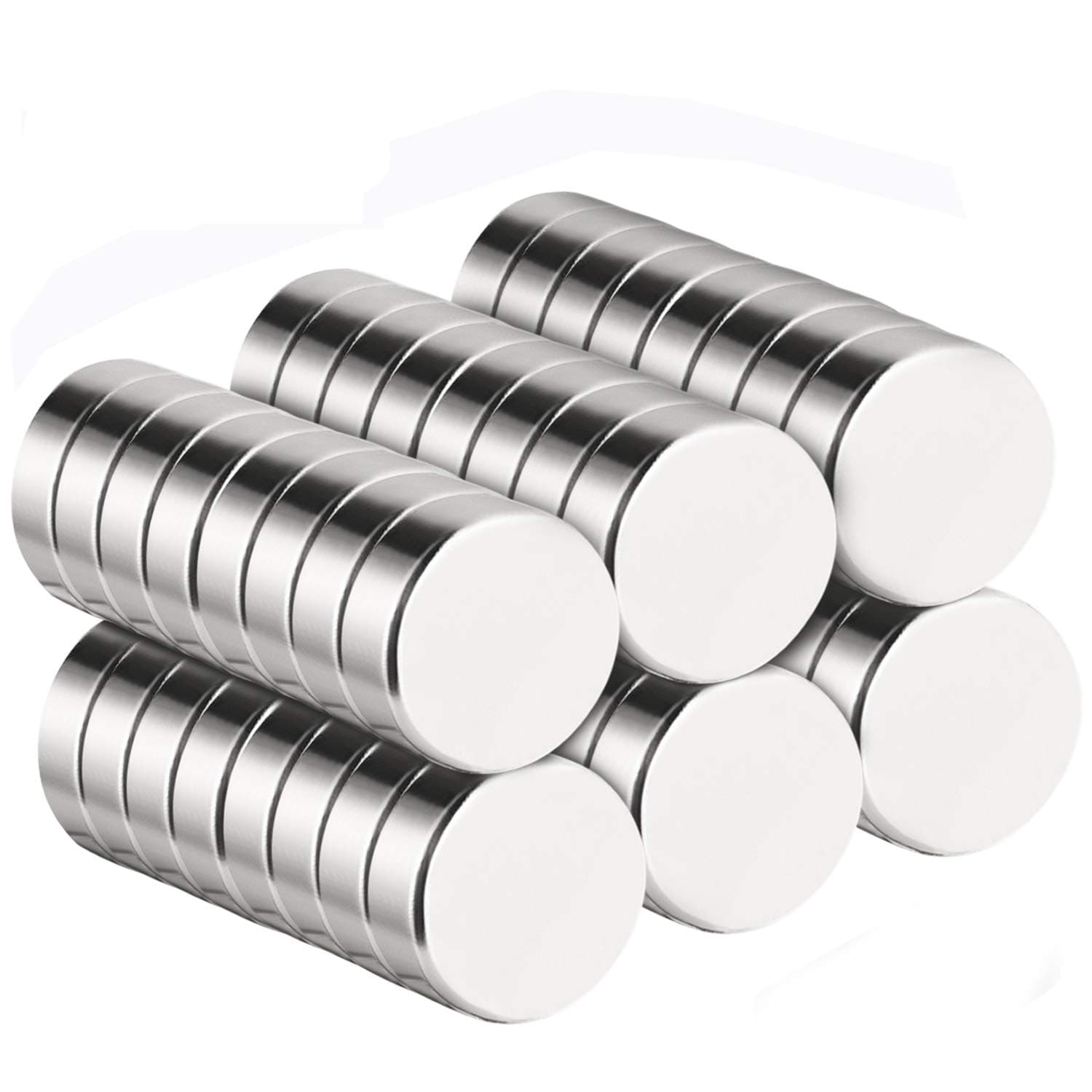 50pcs Magnets 10 x 3mm with A Storage Box, Round Magnets, Neodymium Magnets for Pin Board, WhiteBoard, Notice Board or Picture Magnet