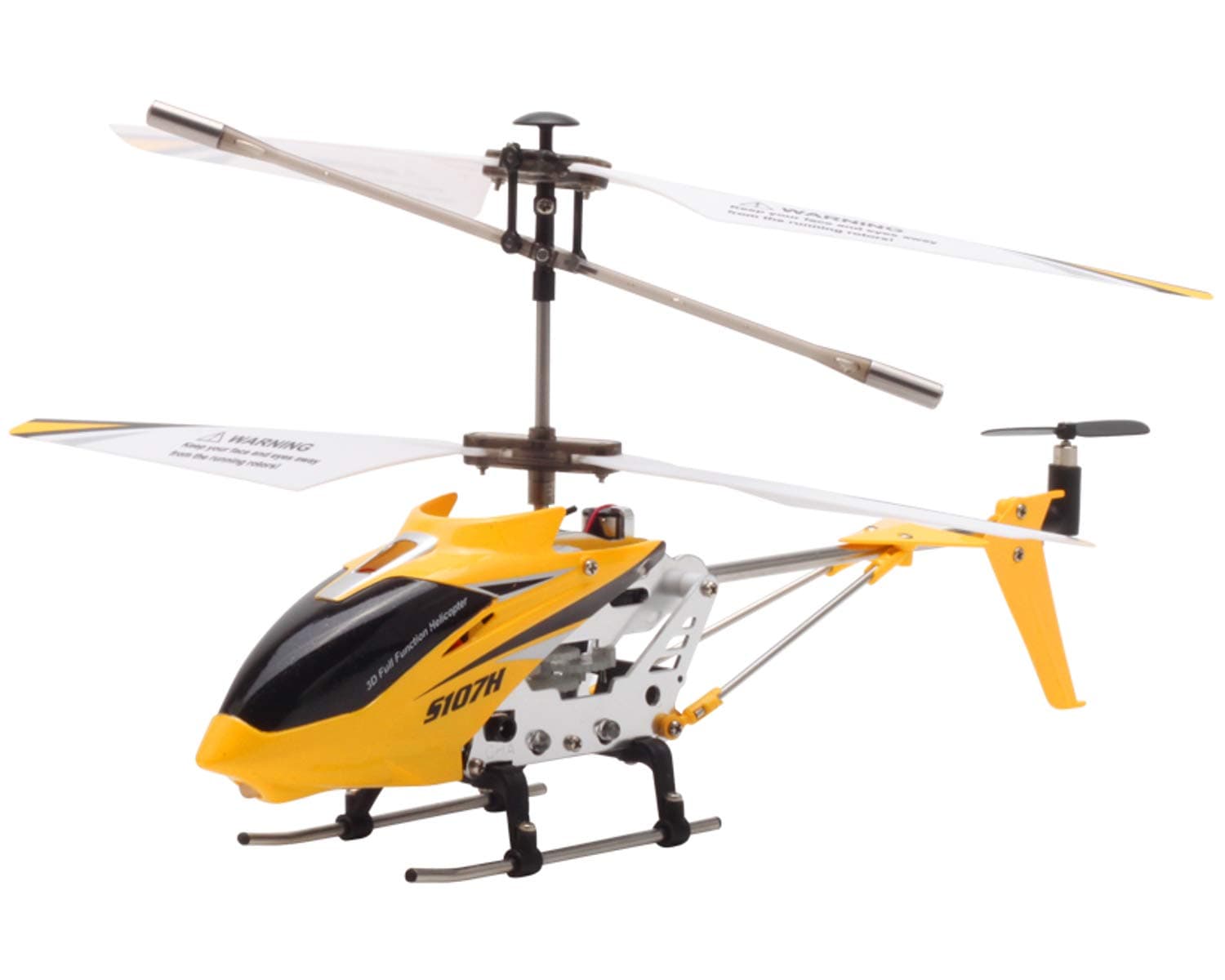 S107H 2.4Ghz Altitude Hold RC Helicopter One-Key Launching/Landing Mini 3CH Metal Gyro Heli, Yellow