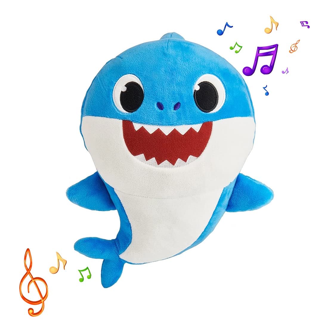 Pinkfong Baby Shark Plush Singing Plush Toy 8 Inch Daddy Shark for The Kids of 1 Year and Above, White, (BS60003)