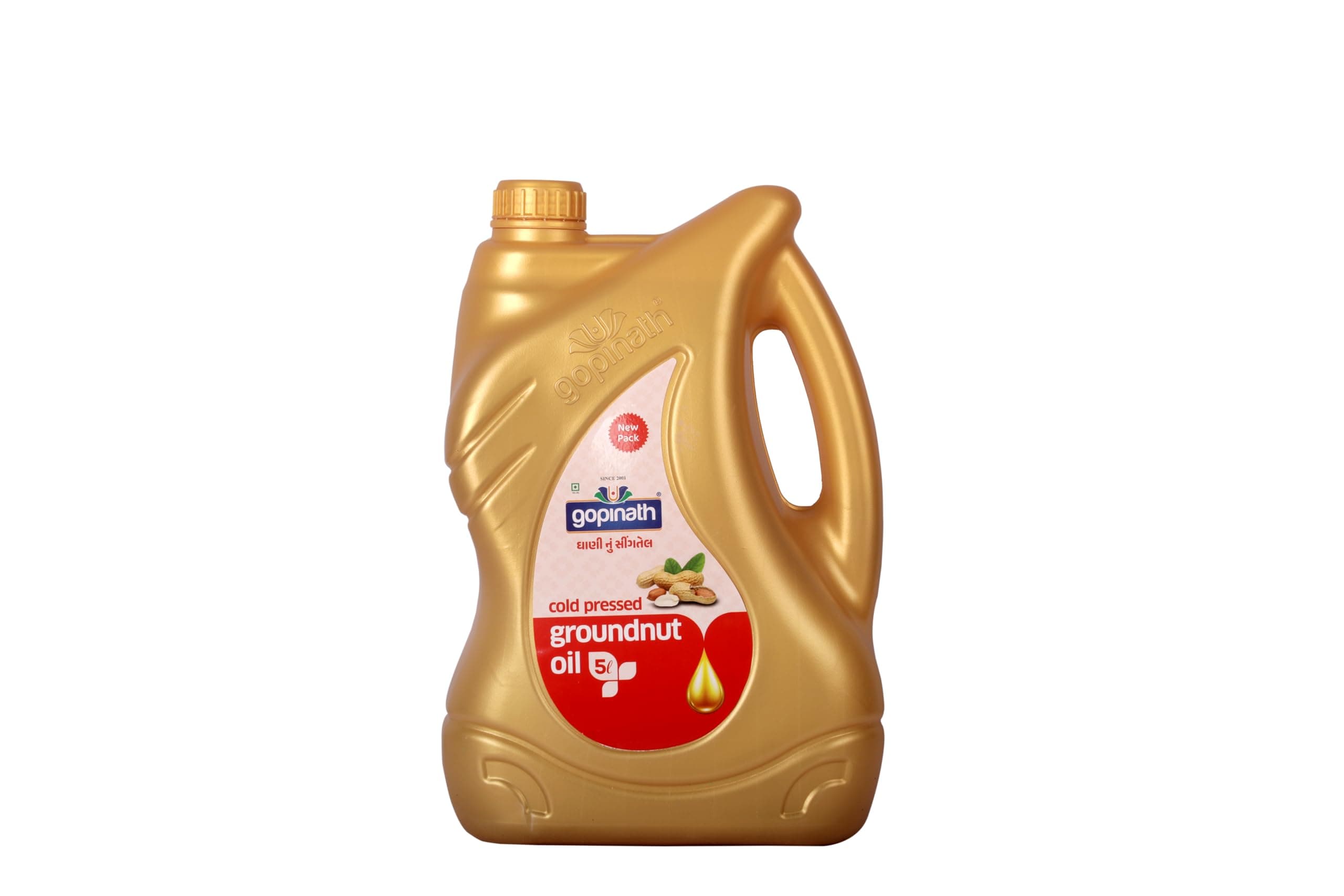 GOPINATH COOKING OIL Gopinath Cold Pressed Groundnut Oil - 5 Litre | Peanut Oil | Sing Tel | Kolhu/Kachhi Ghani/Chekku/Wood Pressed | Natural Cooking Oil | Chemical Free/Peanut Cooking Oil 5 Litre-Pack Of 1 (G_C_O_1004)