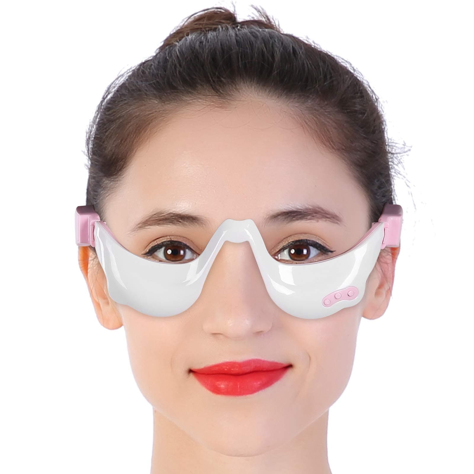 Eye Massager, Eye Massager with Heat, Eye Massage, Electric Eye Massager Dark Circles Fatigue Relief Eye Massage Machine Eye Mask Massager for Relaxation(White)