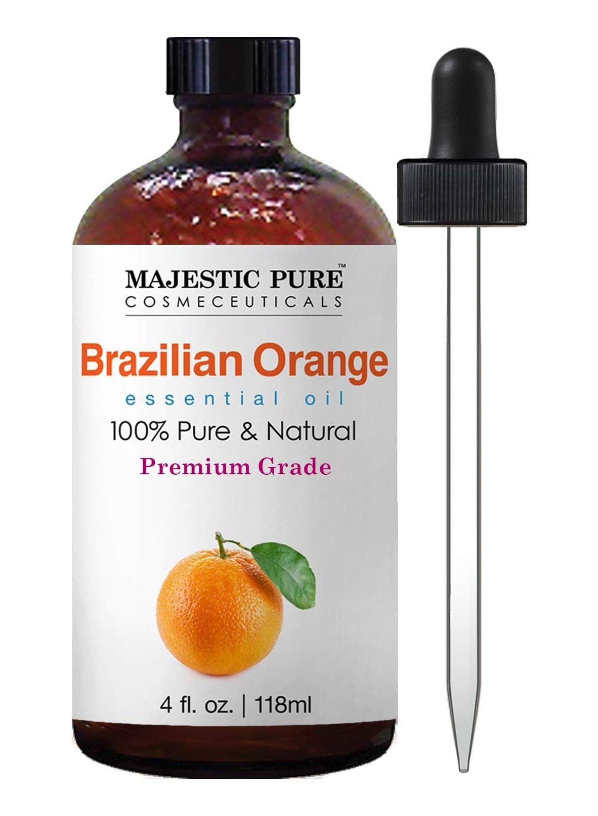 – Brazilian Orange Essential Oil | 100% Pure and Natural | Premium Grade Essential Oils for Hair Care, Home Diffusers, Skin, Aromatherapy, Massage and Humidifiers | 118 ml