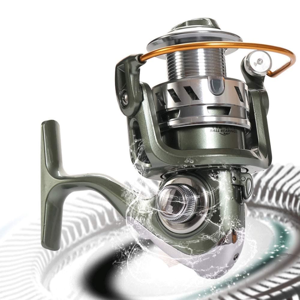 AXDNH Fishing Reel, 12+1 Bearing Spinning Wheel Full Metal Wire Cup Long Throw Wheel Full Metal Steel Folding Rocker Can Be Interchanged 5.2:1 Sea Fishing Wheel,4000