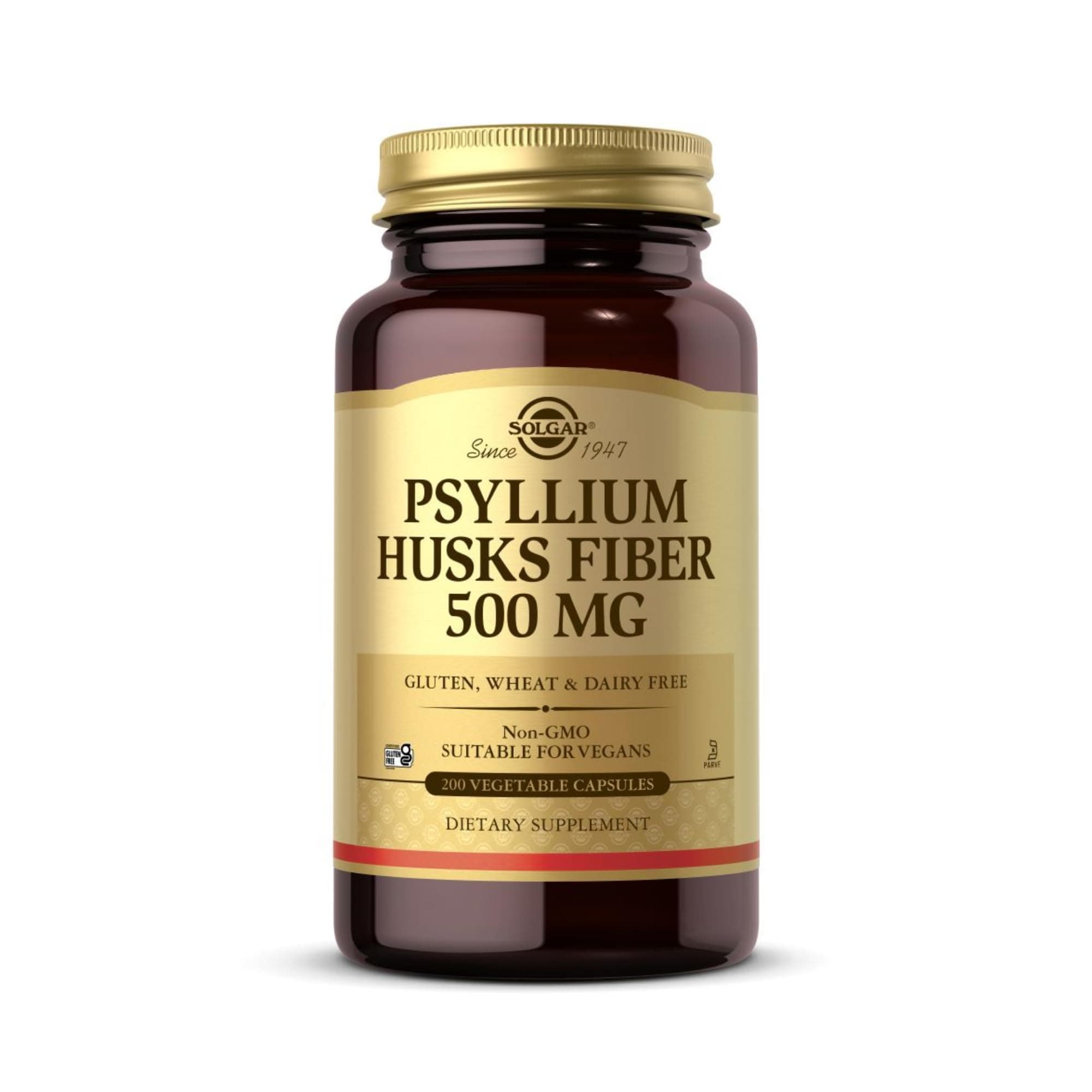 Psyllium Husks Fiber 500 mg, 200 Capsules