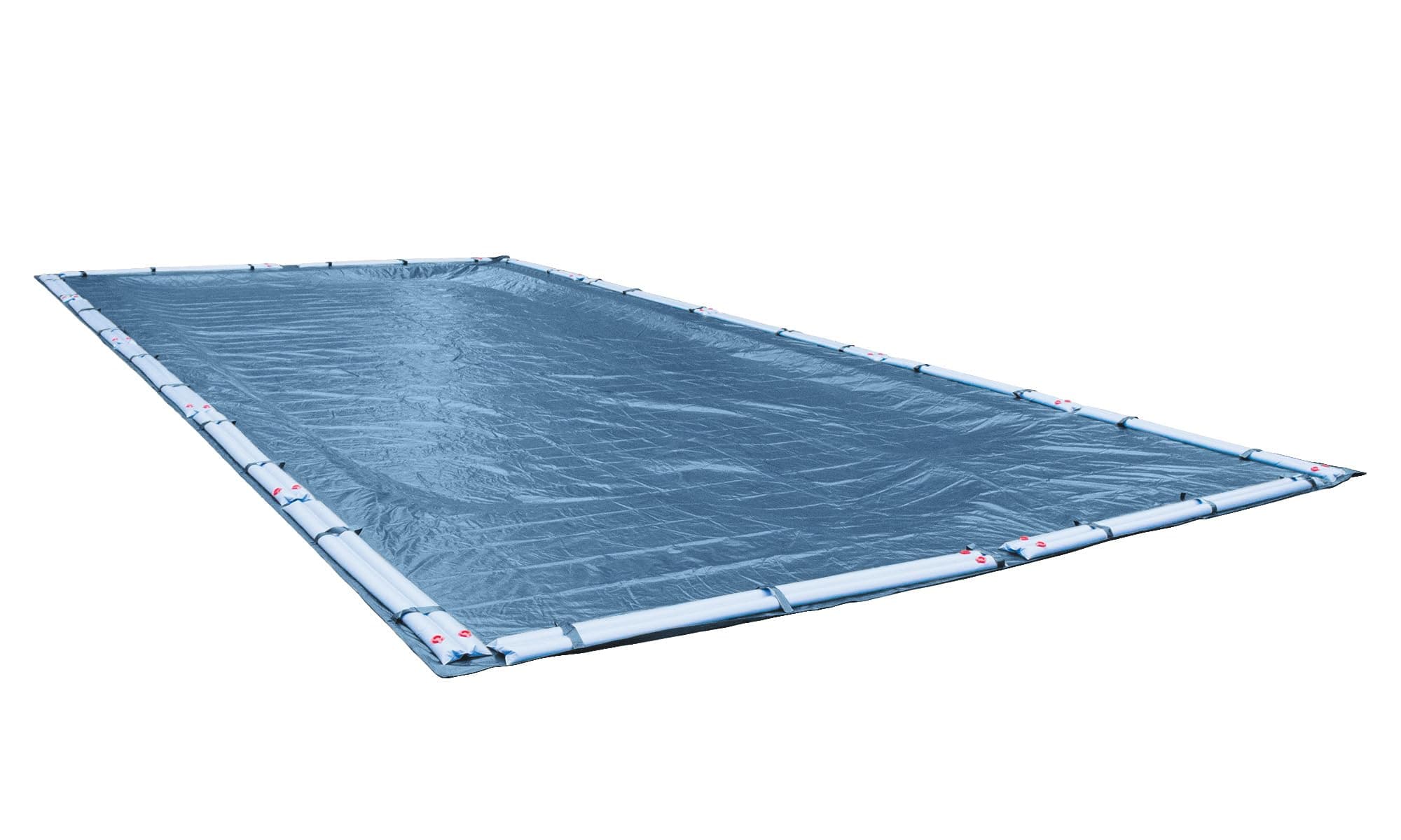 Pool Mate 25 x 50 ft Classic Blue Winter Pool Cover for Inground Pools, 5 ft Overlap (30 x 55 ft Cover Size), Solid 8 x 8 Scrim, 2.36 oz/yd2, 10-Year Warranty, Style: 352550RPM