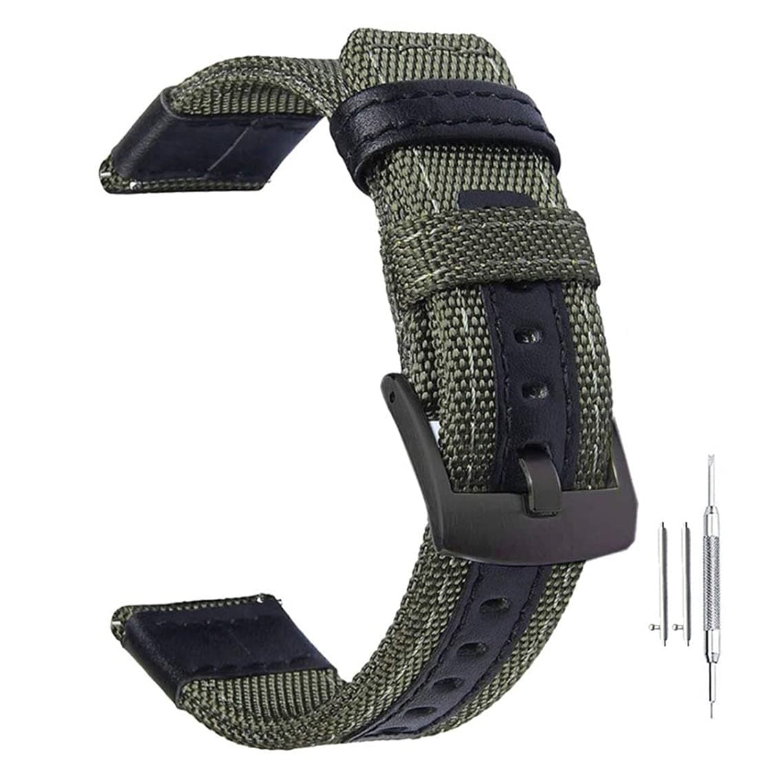 Nylon Quick Release Watch Bands,Replacement Canvas Fabric Sport Strap,20/22/24mm Military Style Wristband for Men Women Watch Bracelet,Stainless Steel Black Buckle