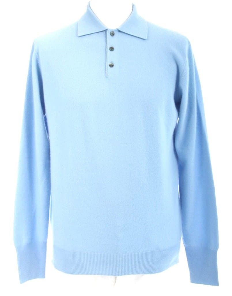 Shephe Men's Polo Cashmere Sweater with 3-Button