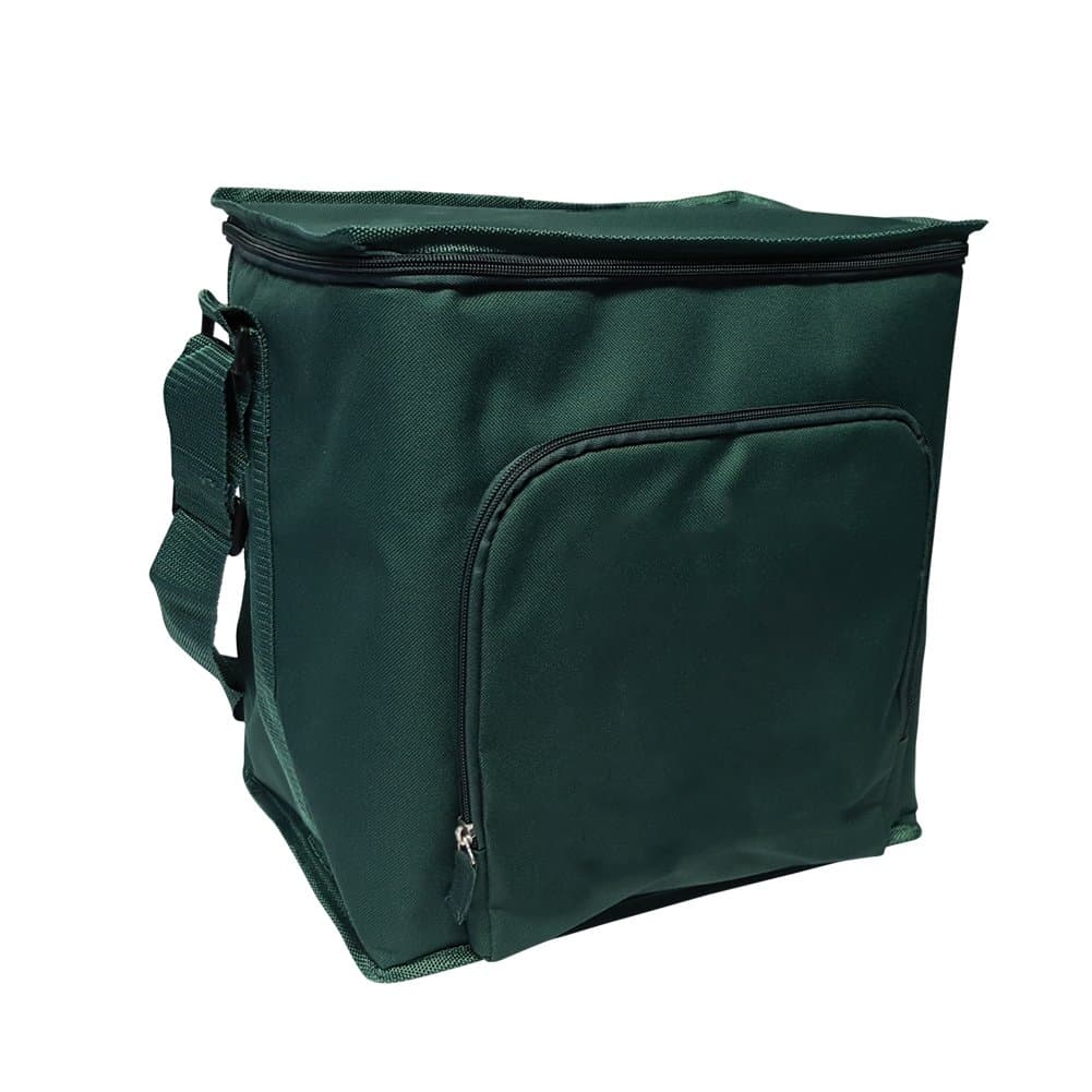Reusable Thermal Cube Grocery Tote Bag, 12" H x 12" W x 8.5" D, Forest Green