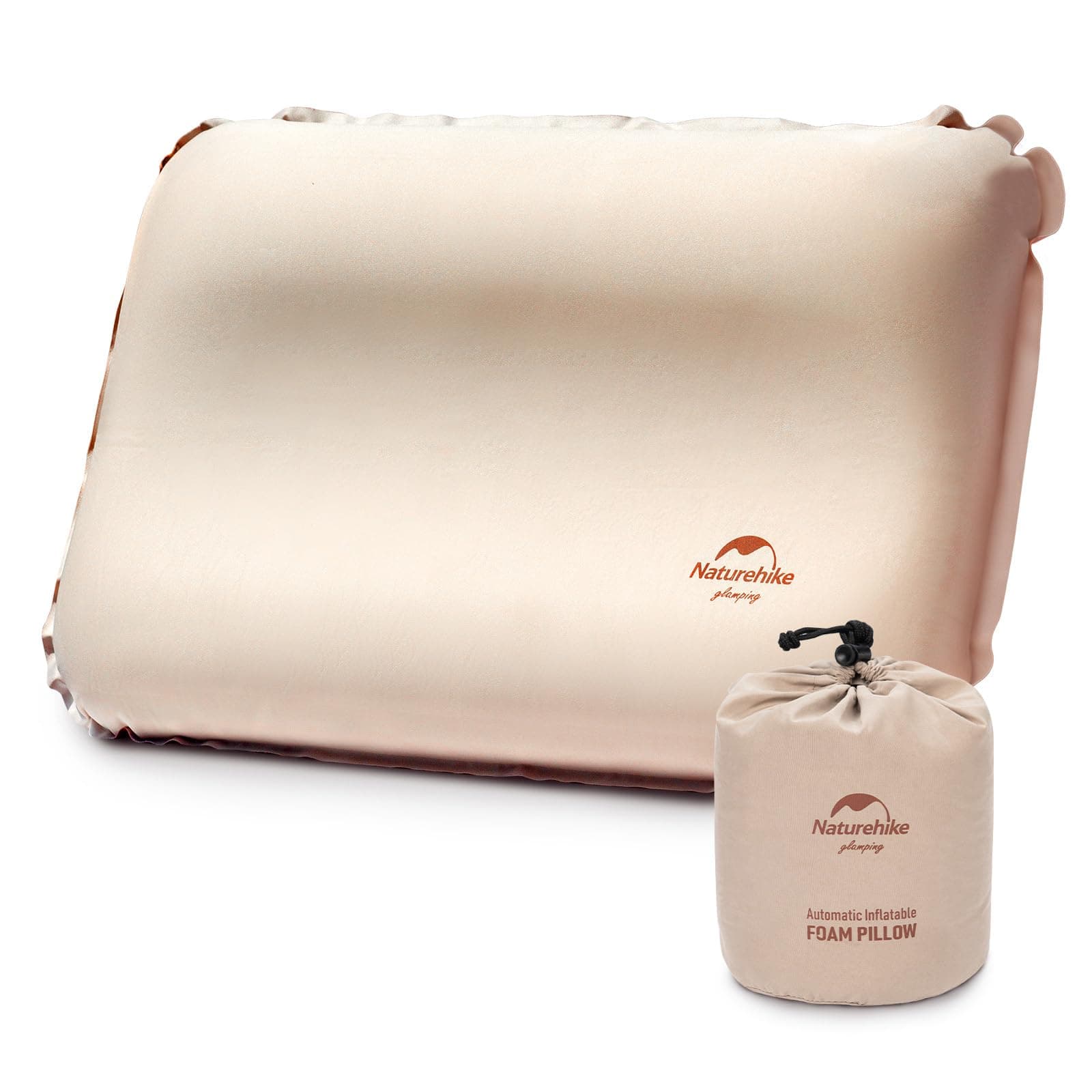 Camping Pillow with Memory Foam, Self-Inflating Portable Pillow, Camping Essentials, Ergonomic for Neck Support, Travel Pillows for Camping, Airplanes, Hiking, Backpacking, Hammock