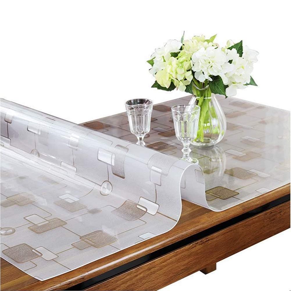 gfdasfsdgsd Pvc Tablecloth，waterproof, Oilproof And Anti-scalding Plastic Dining Desk Mats,soft Glass Tea Table Mats,1.5mm Thick Table Protector For Dining Room-a 80x130cm(31x51inch)