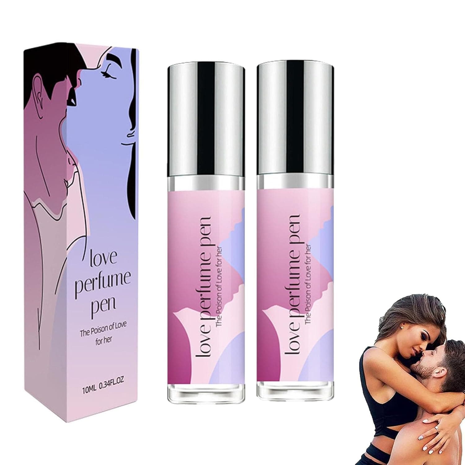 Women Pheromone Perfume Oil,Long-lasting and Addictive Personal Roll-on Pheromone Perfume Oil Fragrance - Cologne for Women to Attract Men (2 Pack)