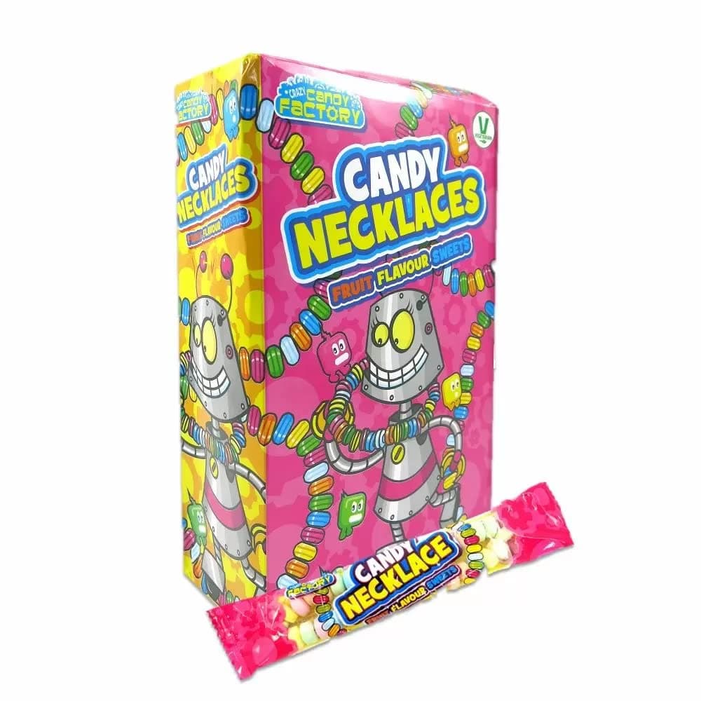 Crazy Candy Factory Vegetarian Candy Necklaces Sweets - 30x 17g Fruit Flavoured Novelty Candy
