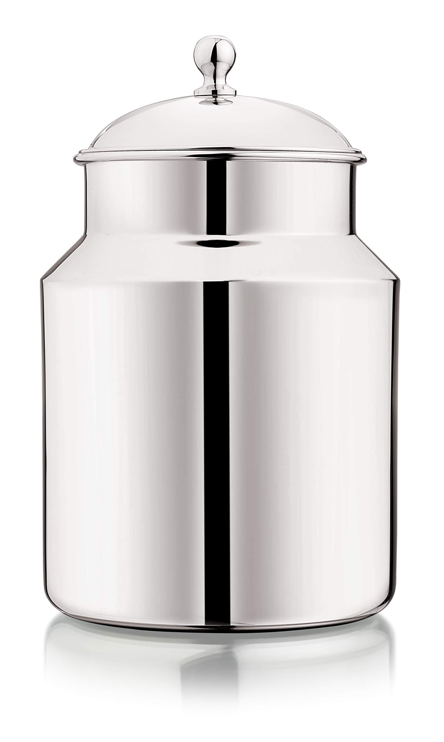 Premium Durable Silver Classic finish Stainless Steel Swiss Can without Handle with Lid for Storing Liquid items Milk, Oil, Ghee, 1000 ml