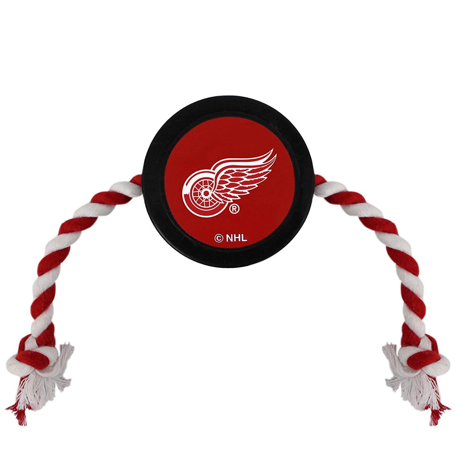 NHL Detroit RED Wings Puck Toy for Dogs & Cats. Play Hockey with Your Pet with This Licensed Dog Tough Toy Reward!