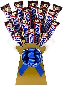 Snicker Chocolate Hamper - Chocolate Gift for Men or Women - Packed with Full-Size Snickers - Milk Chocolate Coated Caramel, Peanuts & Nougat in a Chocolate Bouquet