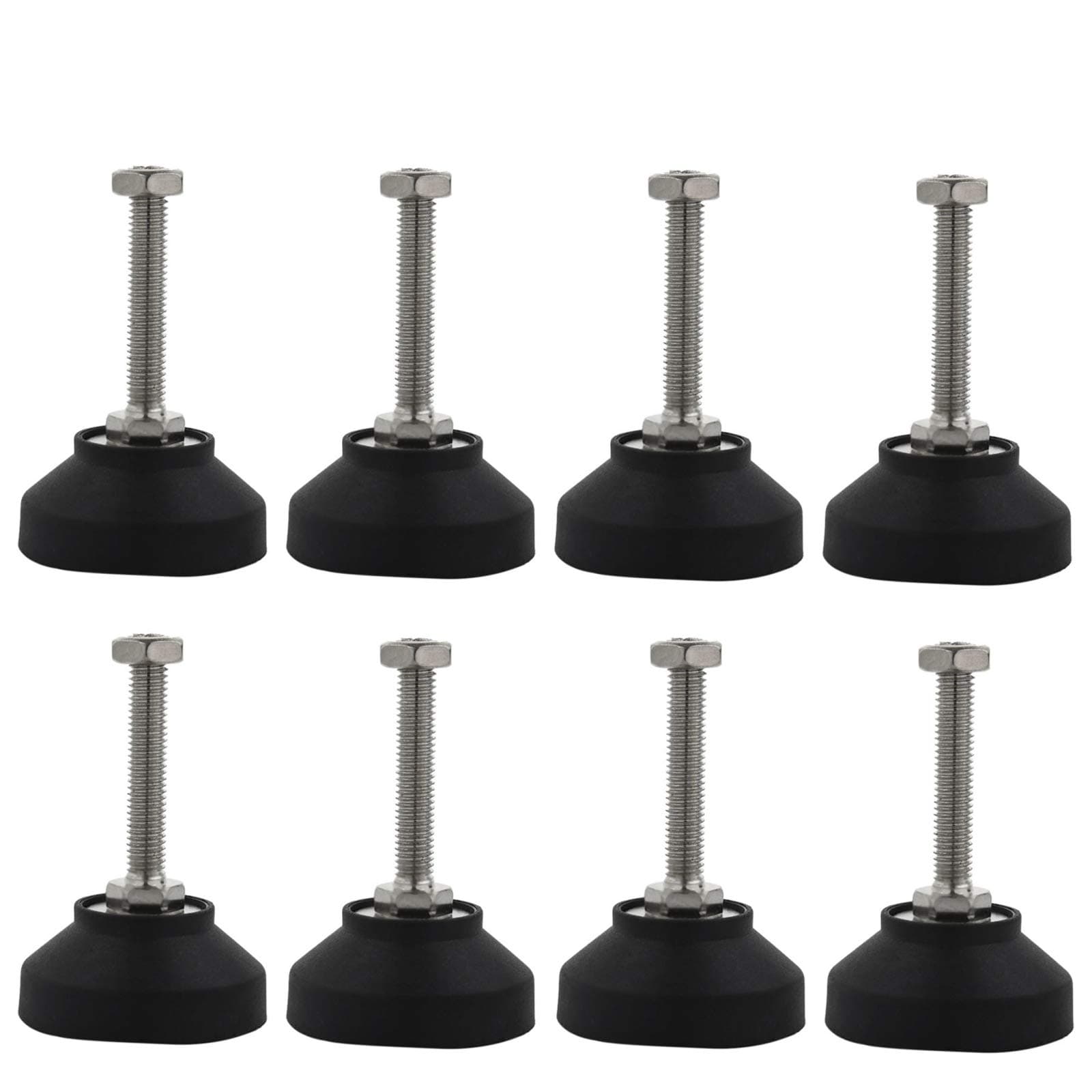 Adjusting Screw Galvanised Feet Height Adjustable with Tilting Base Adjustable Foot with Drive-in Furniture Accessories Adjustable Feet Table Adjustable Feet Plastic Furniture Sliders 8 Pieces, Black