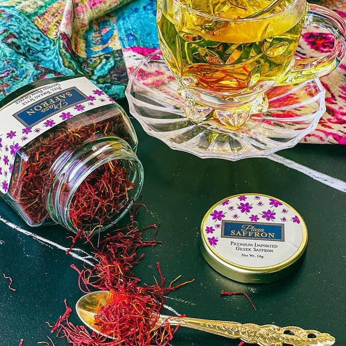 Plaza Saffron Full Thread Greek Saffron ~ 14 Gram in a Jar
