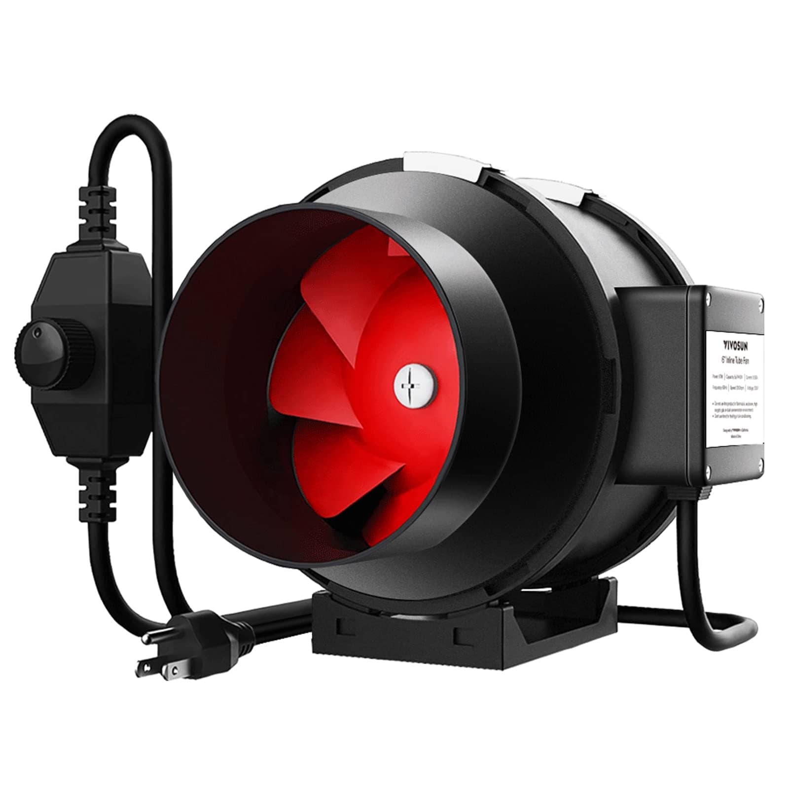 R6 6 Inch 390 CFM Inline Duct Fan with Variable Speed Controller HVAC Blower for Ventilation