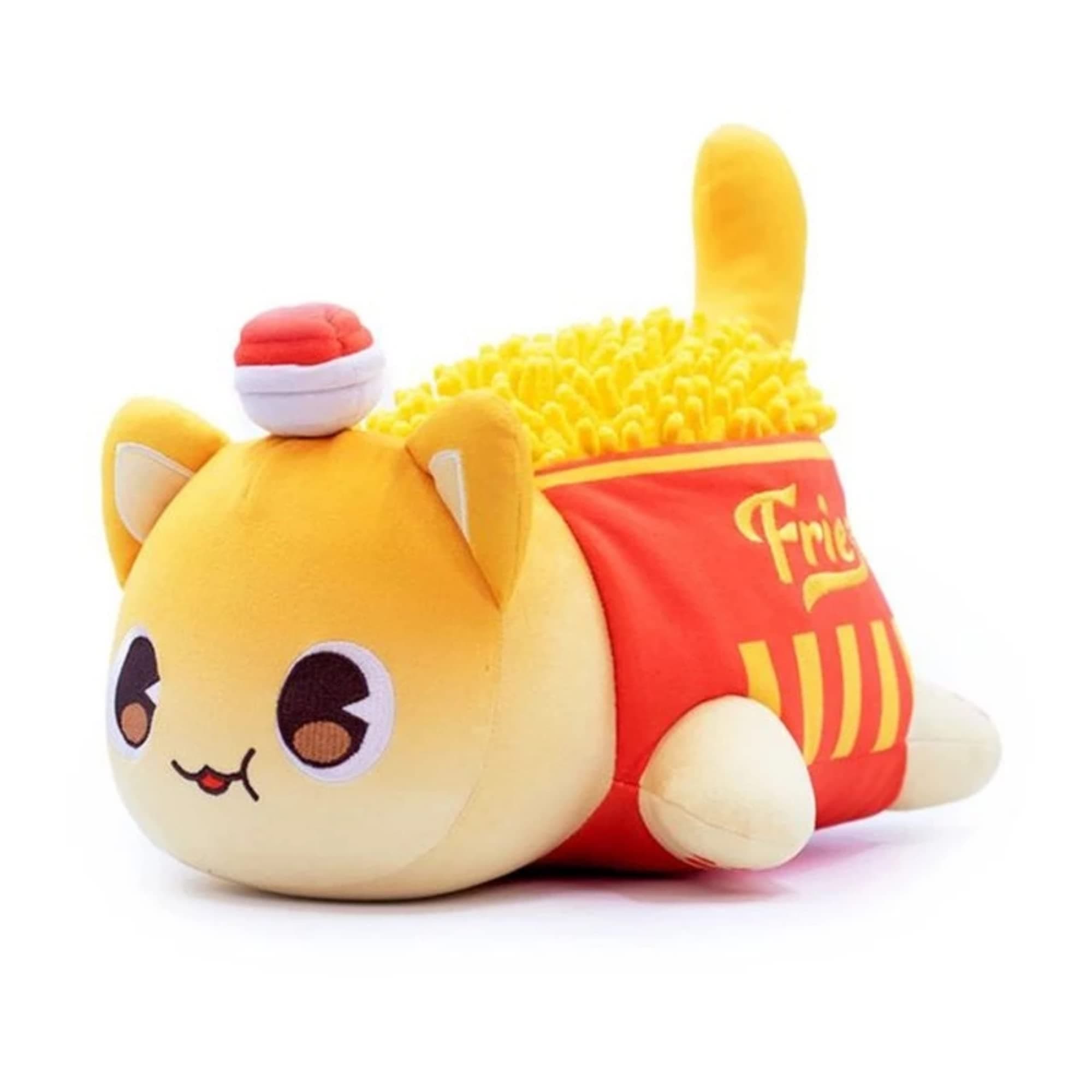 GRATIME Meemeow Aphmau Plush Meemeows Food Cats Plushie Bunle Ahpmau French Fries Burger Pillow Plush Toys Kawaii Cute Plushy Cats Doll (French Fry)