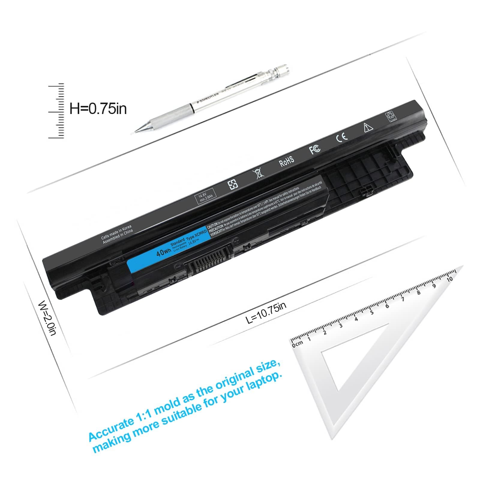 XCMRD 40WH Battery for Dell Inspiron 15
