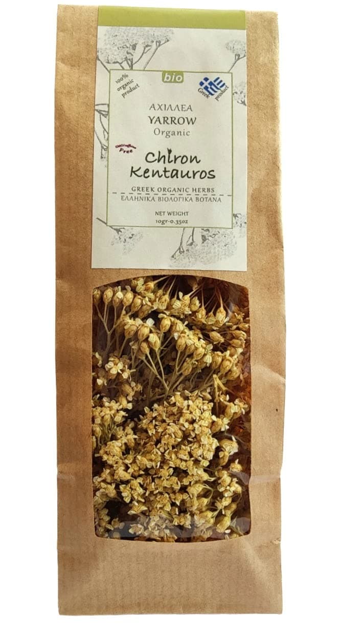 Greek Organic Bio Herb Yarrow Achillea Flower from Mount Pelion Greece - GMO/Caffeine Free 10gr - 0.35oz