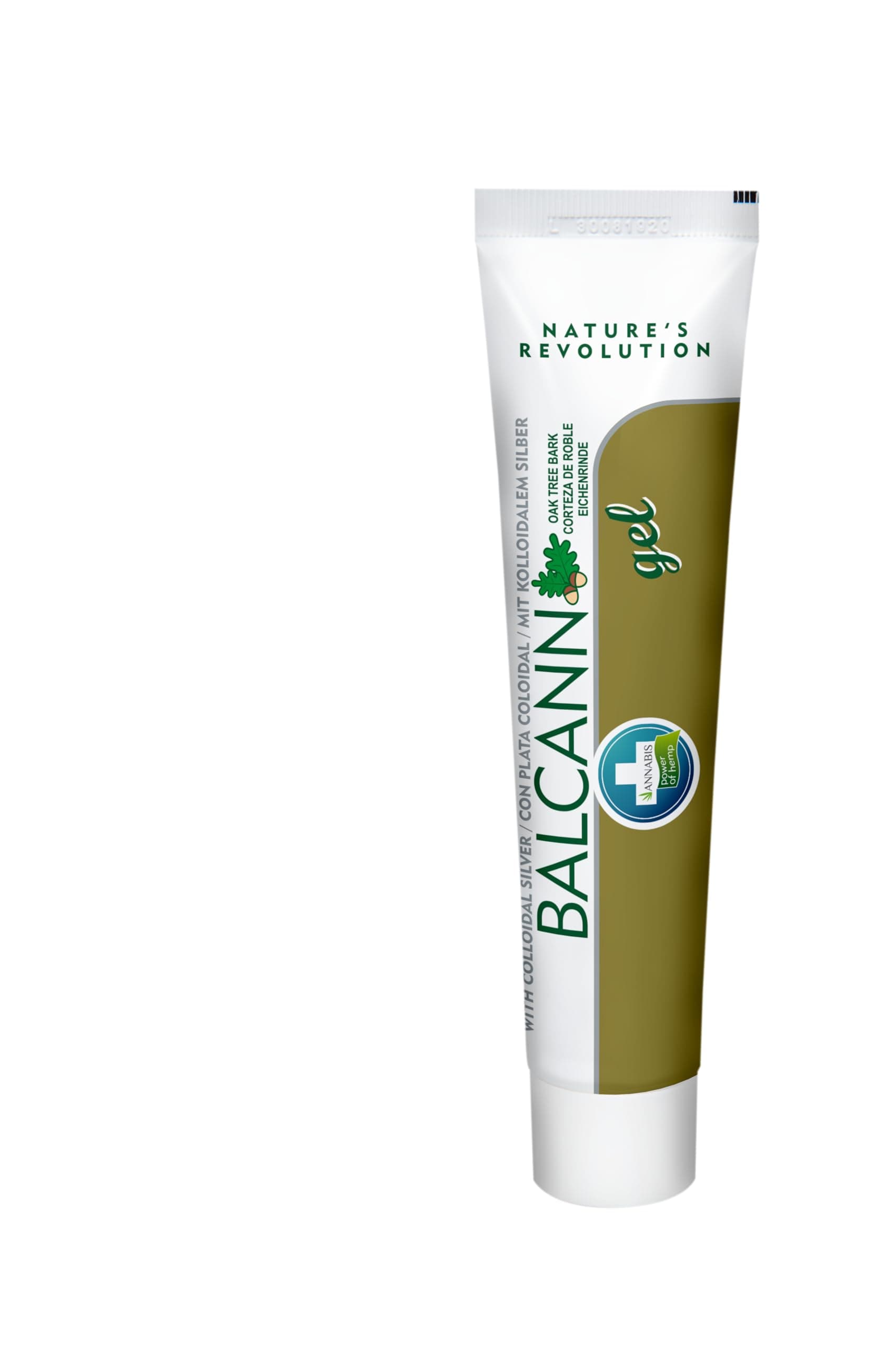 Annabis BALCANN Oak Tree Bark Gel | Regenerative Cream | Itch Relief for Dry, Allergic and Cracked Skin | Afterbite | Eczema | Hemp Seed Oil and Colloidal Silver | 75ml