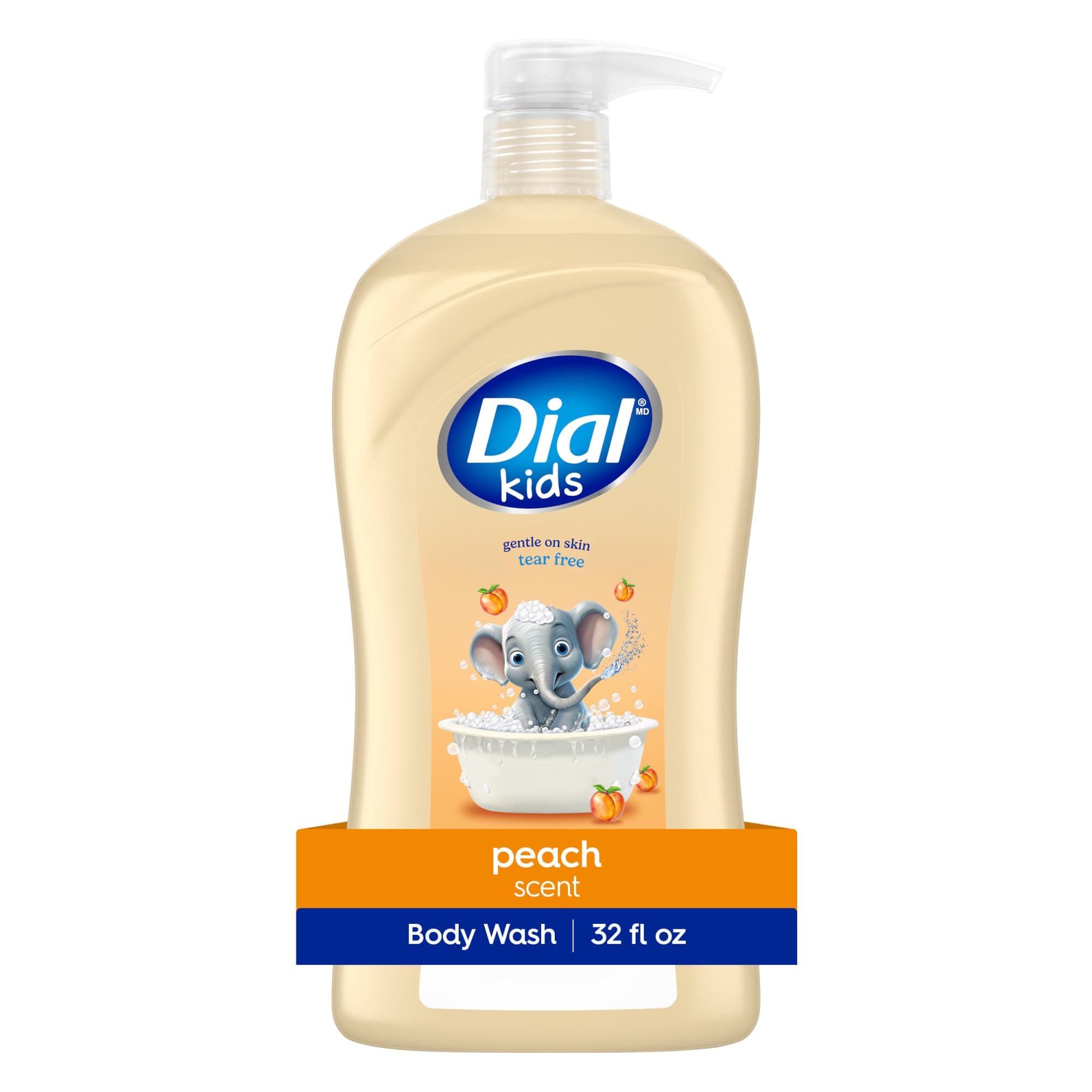 Kids All-in-1 Body + Hair + Bubble Bath, Peach Scent, 32 Fl Oz, Hypoallergenic Body Wash & Shampoo, No Tears Formula for Kids 2+ Years, No Parabens & Silicones