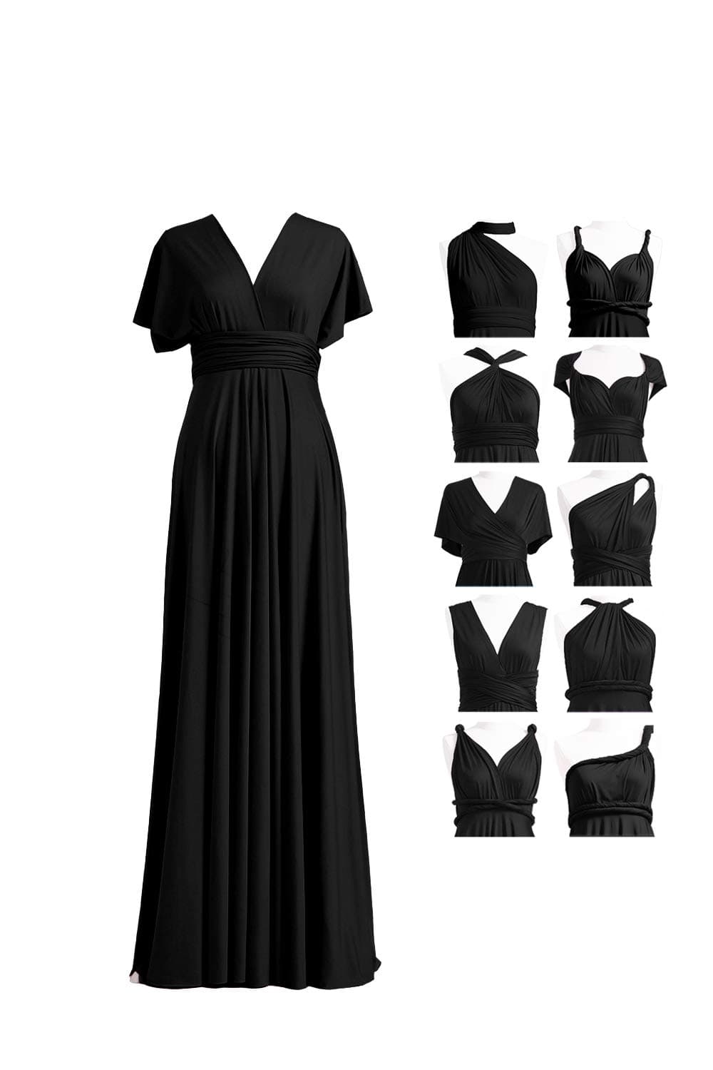 Multiway Bridesmaid Dresses, Infinity Wrap Dress, Maxi Long, Plus Size, Elegant Formal Wedding Guest Dress for Evening Prom Ball, Special Occasion