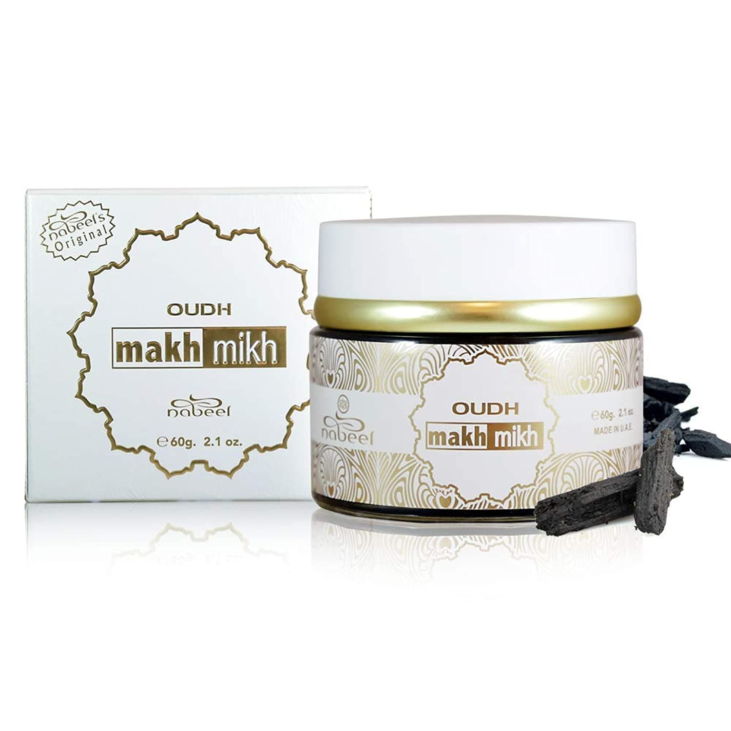 Nabeel Perfumes,White,4INH025702 Heritage Collection Oudh Makh Mikh Incense 60 g