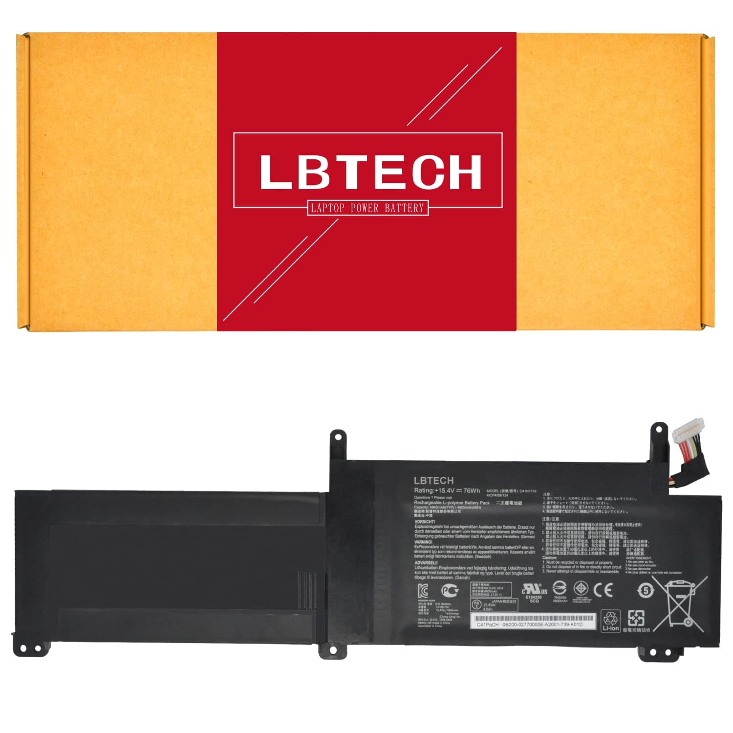 C41N1716 Battery Replacement for ASUS GL703GM ROG Strix GL703GM ROG Strix GL703GM Scar Edition ROG Strix S7BS ROG Strix S7BS8750 Strix GL703GM-DS74 15.4V 76Wh