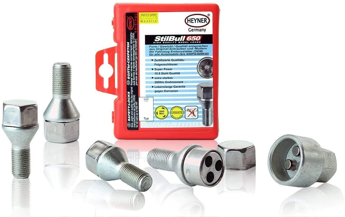 HEYNER Locking Wheel Nuts M12x1.75 Fits Volvo V70 Models 1997 To 2002 Set 4 Locks Alloys Antitheft Protection Bolts CGD