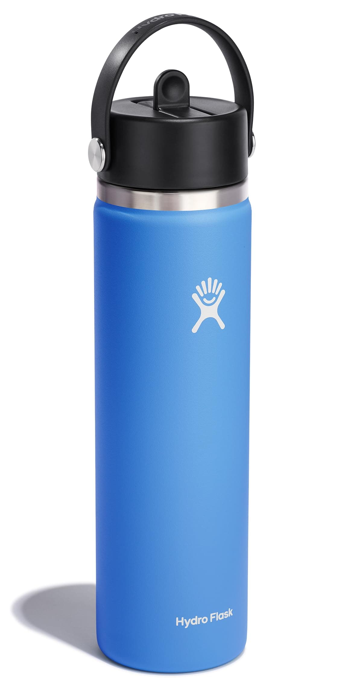 Hydro Flask Water Bottle - Insulated Stainless Steel - Wide Mouth Flex Straw Lid, Non Spill, Leakproof and Refillable in 24 Oz Cascade