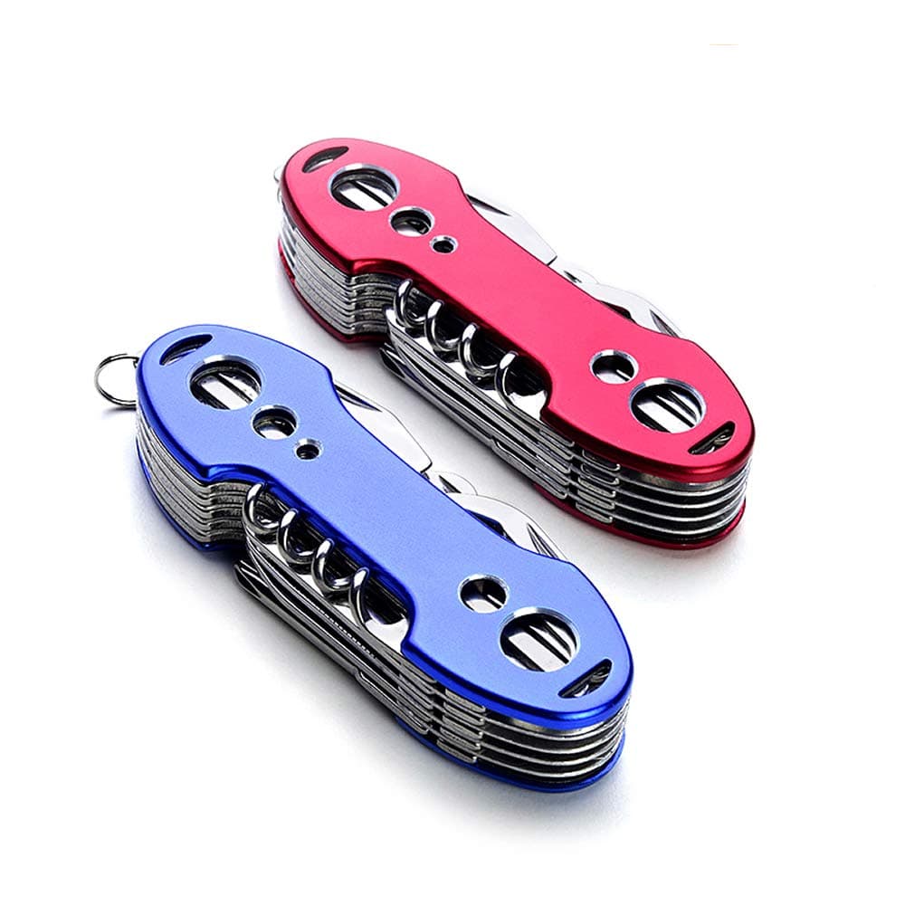 2 PCS Pack Stainless Steel Swiss Style Army Pocket Knife Multitools 12-in-1 Multi Function with Opener Screwdrivers Saw Scissors
