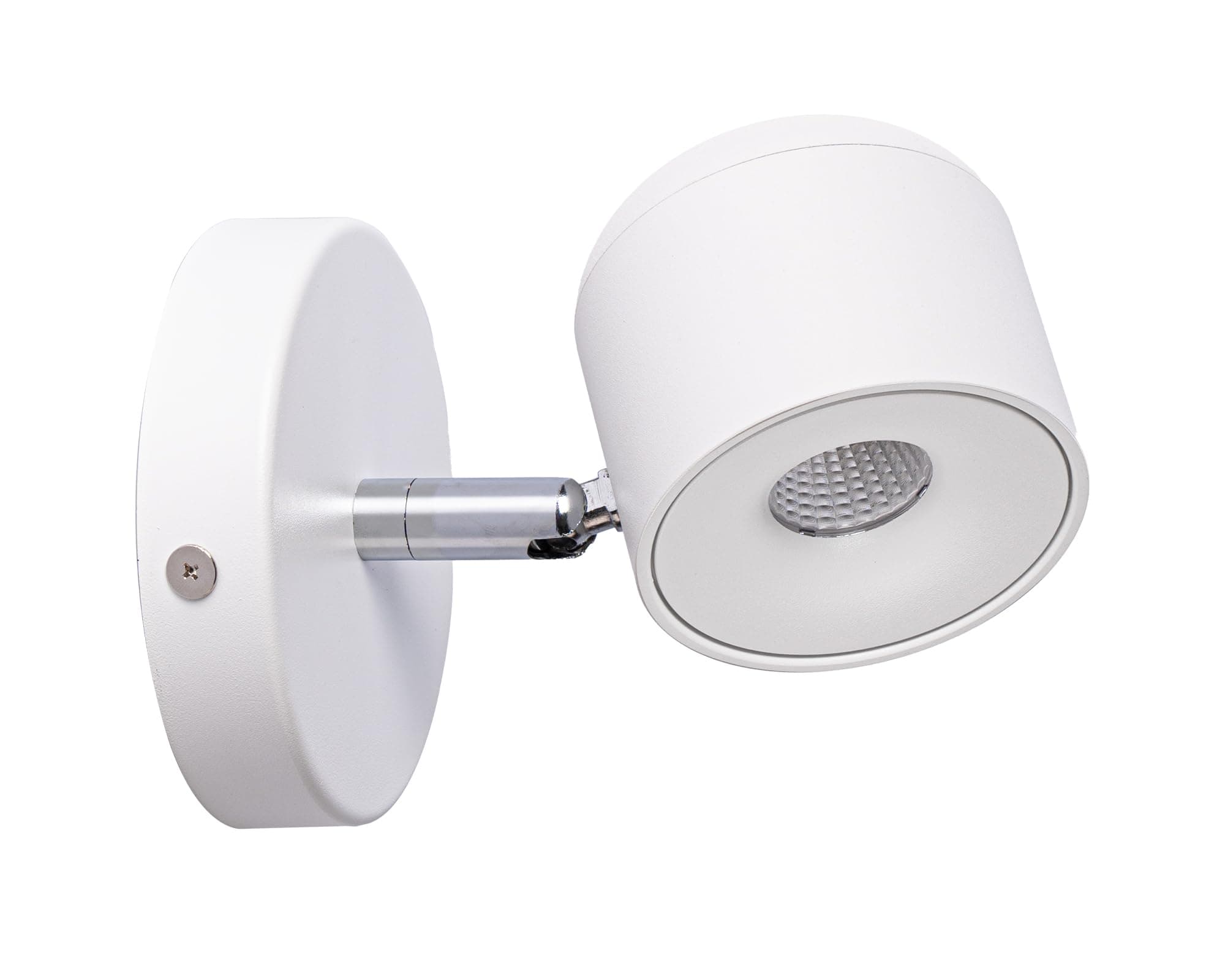 Aisilan White 7W Modern Dimmable Adjustable Wall Sconce Fixture LED COB Wall Spot Lighting Aluminum Bedside Reading Wall Light Warm White 3000K CRI 97