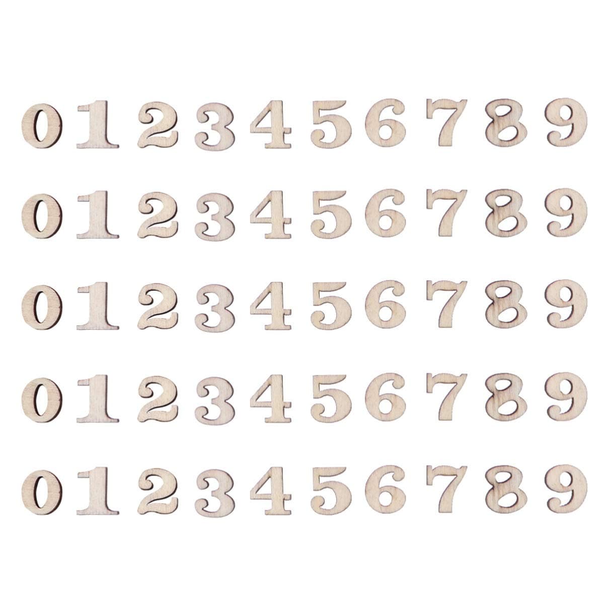 Artibetter 100pcs Wooden Numbers, Number 0 to 9 Embellishments for Arts Crafts DIY Decoration Displays 15mm