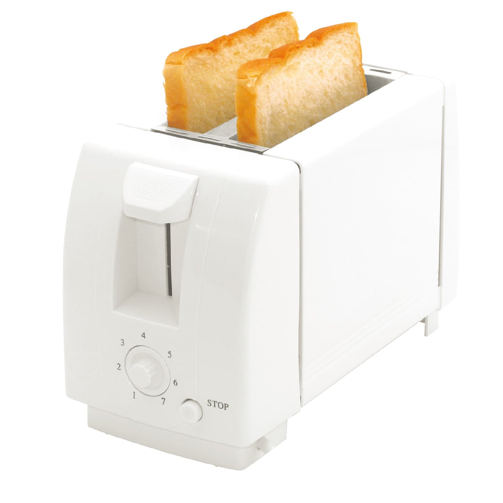 Electric 2-Slice Dual Function Breakfast Cool Touch Toaster Fashinable Pure White