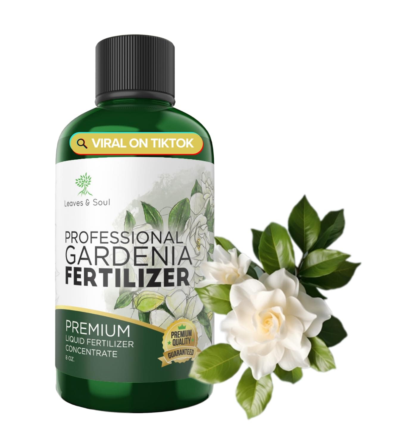 Professional Liquid Gardenia Plant Fertilizer | 3-1-2 Concentrate for Flowering Plants | Multi-Purpose Blend & Gardening Supplies | 8 oz Bottle