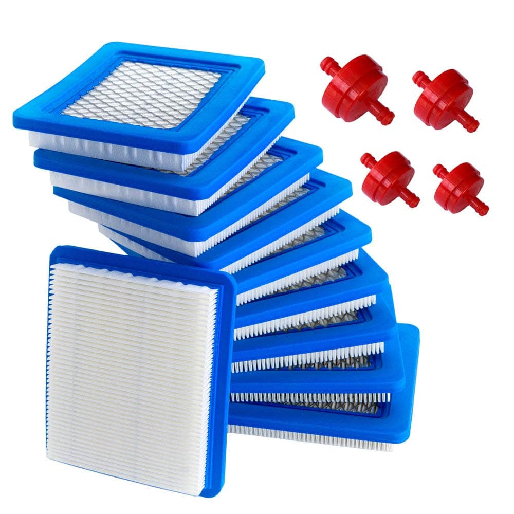 HOODELL 10 Pack 491588S Air Filter + 394358 Fuel Filter Compatible with 491588 4915885, Toro 20332, Craftsman 33644, Pro Performance for Push Lawn Mower