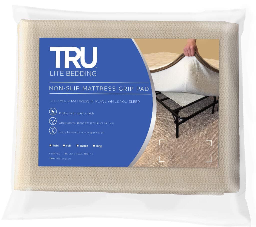 TRU Lite Bedding Non Slip Mattress Pad - Grip Pad Locks in Place - Non Slip Mat fits Platform or Futon Mattresses - Twin Size - Rug Gripper for 3' x 6' Rug