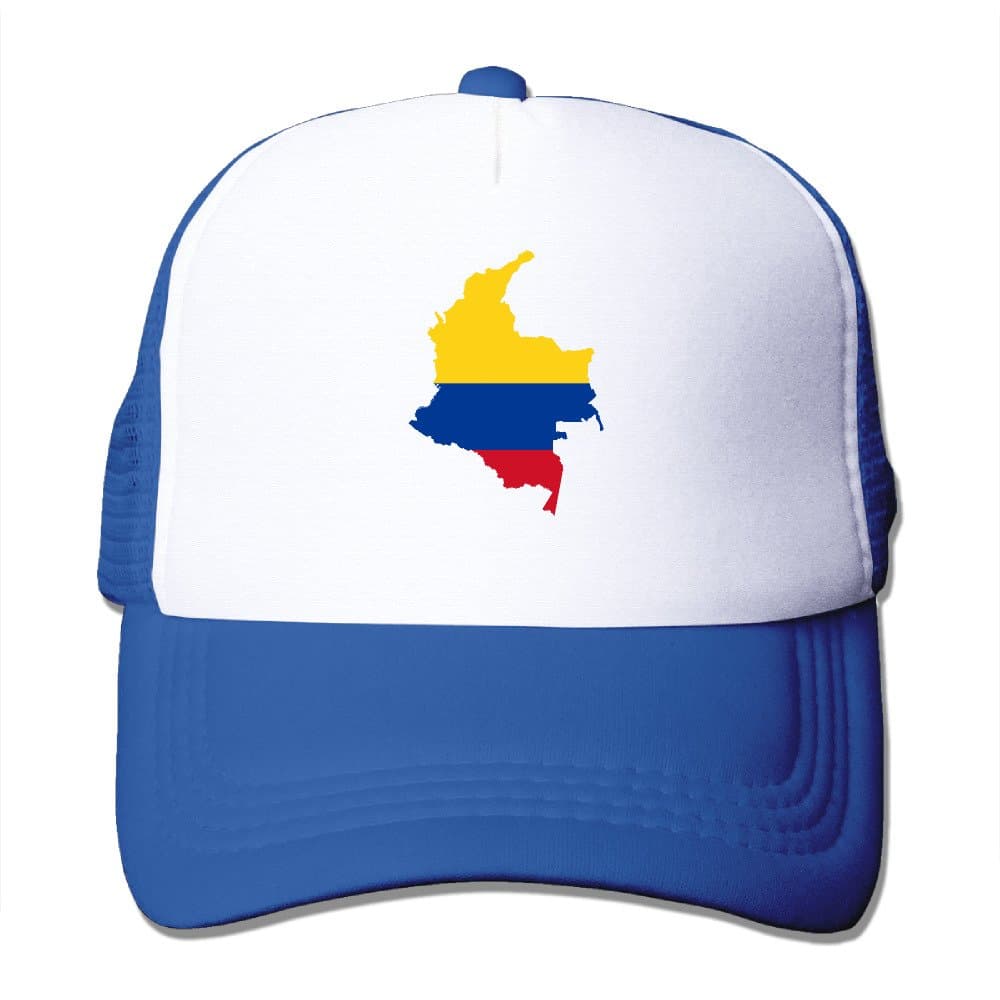 Flag Map Of Colombia Classic Snapback Hats Adjustable Plain RoyalBlue