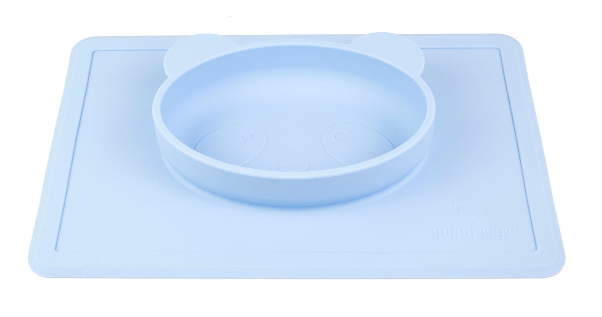 Baby Suction Plate for Toddlers, Portable Kids Suction Bowl for Travel Feeding, Silicone Baby Placemat BPA Free for Baby Led Weaning by Nooni Care