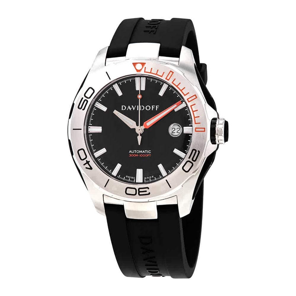 DAVIDOFF Velocity Diver Automatic Black Dial Black Rubber Men's Watch 22440