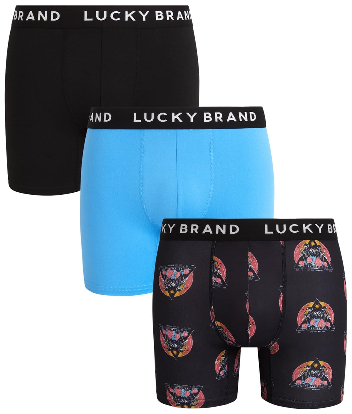 Lucky Brand Mens Boxer Briefs - 3 Pack Super Soft Mens Underwear Boxers Athletic Briefs for Men with Functional Fly (S-XXL)