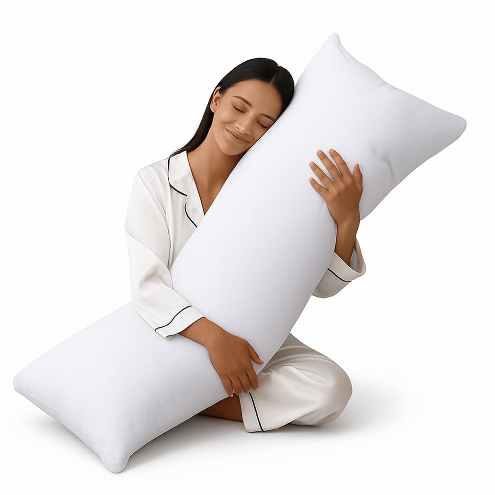 Long Premium Bolster Body Pillow (Super King-6ft) – 100% Virgin Hollowfibre Filling - Comfort Pregnancy Maternity Orthopedic Soft Support for Side and Back Sleepers Pillow Only