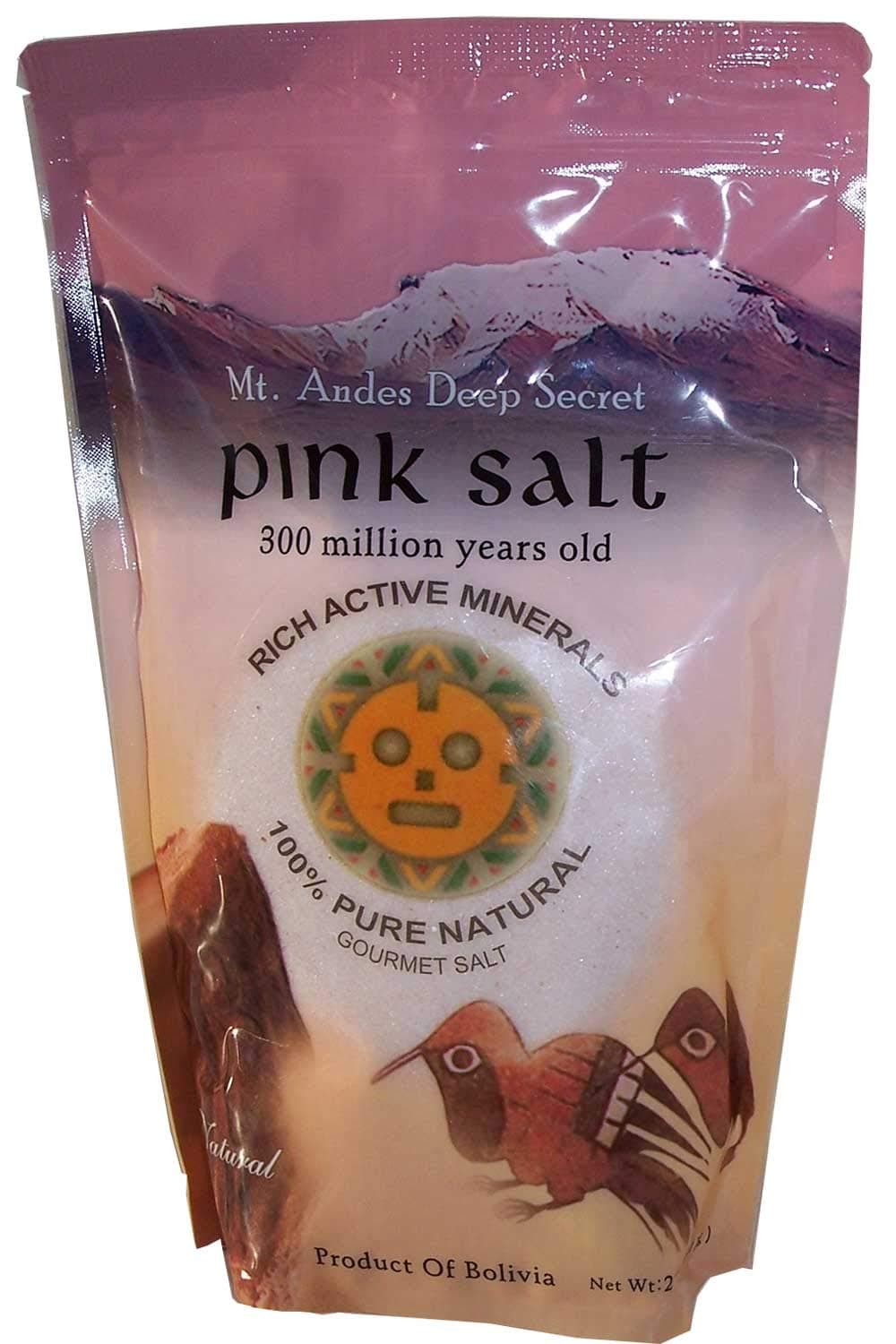 Pink Salt, Deep Secret Pink Salt (Fine), 100% Pure Natural Gourmet Salt, Bbq(barbeque) Salt, Seasoning Salt, Mt Andes Bolivia Pink Salt.
