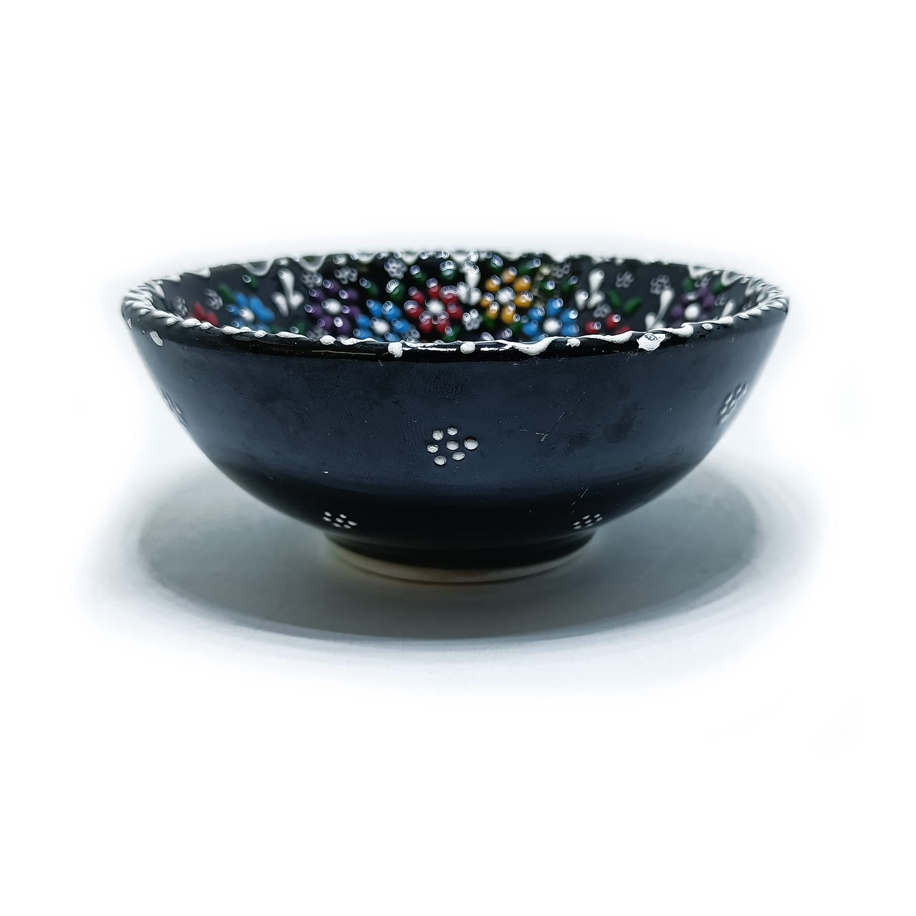 TurkCeramics by OMKAR INTERNATIONAL Floral Ceramic Bowl – 150ml Turkish Handmade Bowl for Snacks, Sweets, Gifting & Decor – Elegant Multicolor Dinnerware Piece