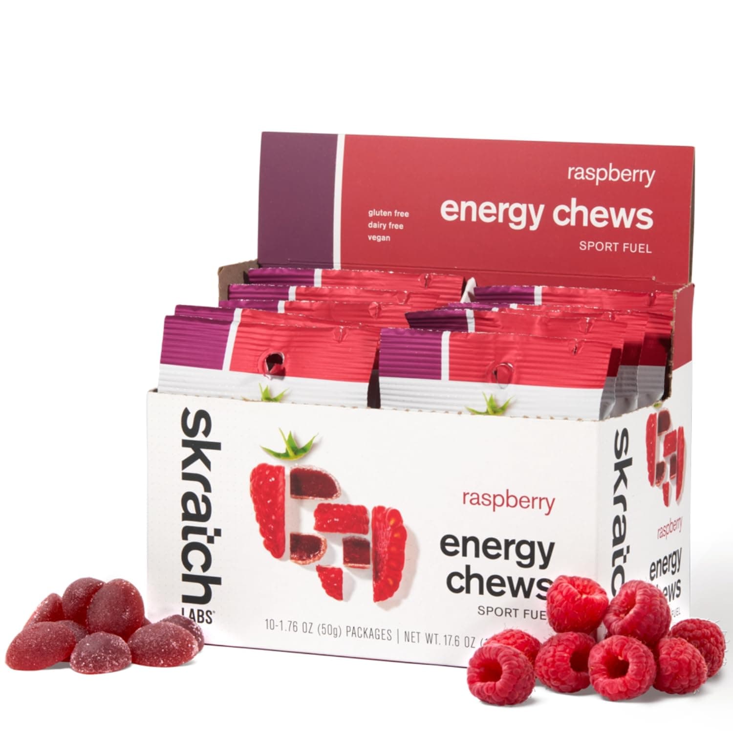 – Sport Energy Chews, Raspberry (1.8 Ounce - Pack of 10)
