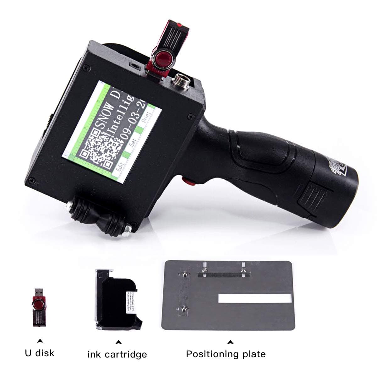 SNOW DIAMOND Portable Intelligent High Definition Inkjet Code Printer, Ink Coding Machine, Date Coder, LED Screen Display,Continue Handheld, Manufacture Expiry Date, Price tag (2-13mm)