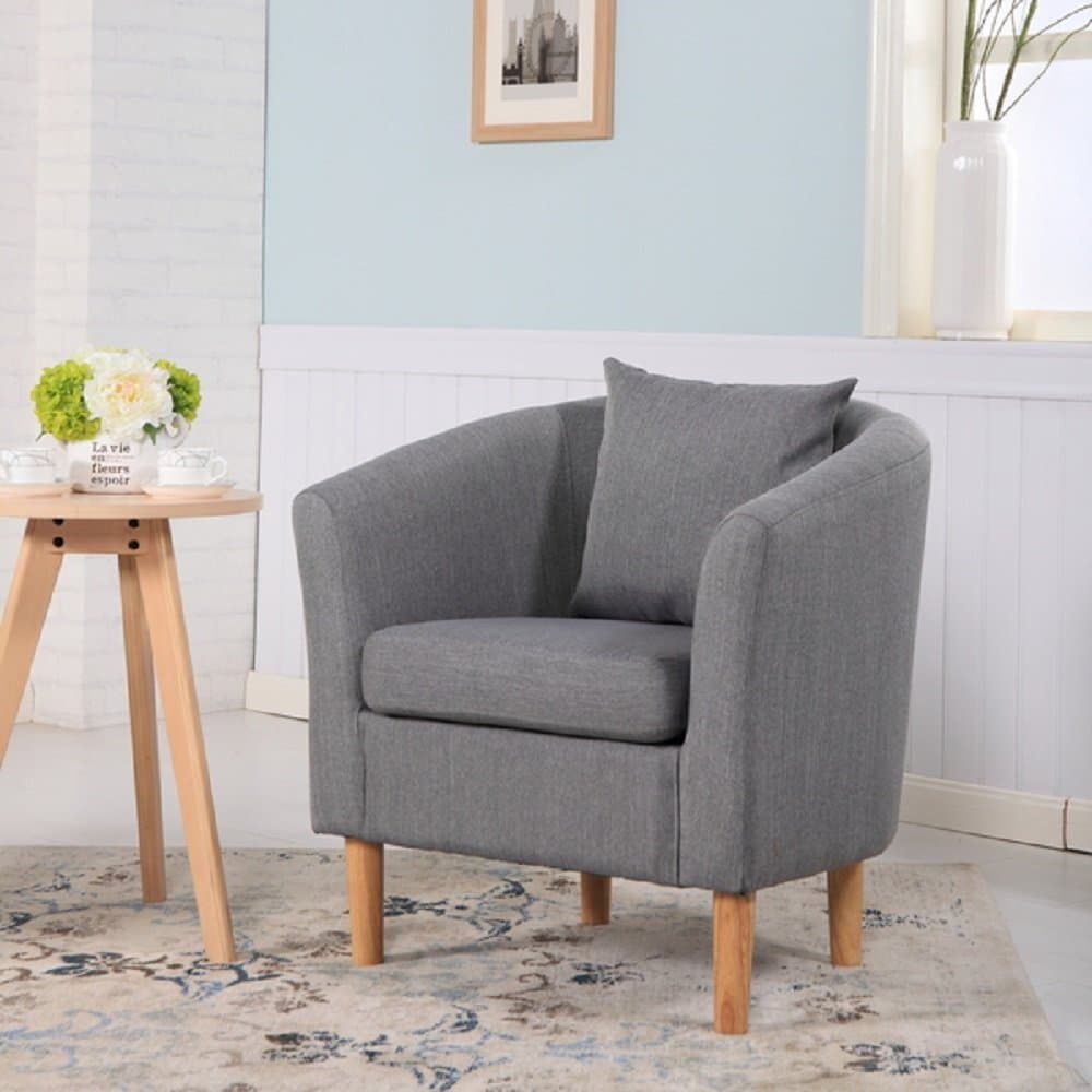 The Home Garden StoreYork Fabric Tub Chair Armchair Dining Living Room Office Reception Dark Grey