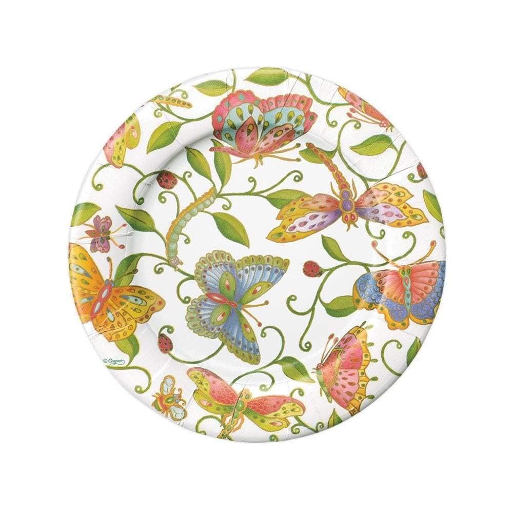 Caspari Parvenu's Garden Paper Salad/Dessert Plates, Pack of 8
